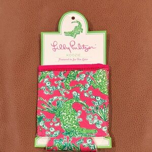 Lilly Pulitzer Pink and Green Patterned Koozie